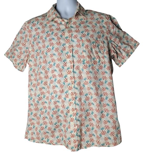 1901 Fairview Wash Shirt Men’s L Pineapple Print Button Up Cotton Short Sleeve - Picture 1 of 9